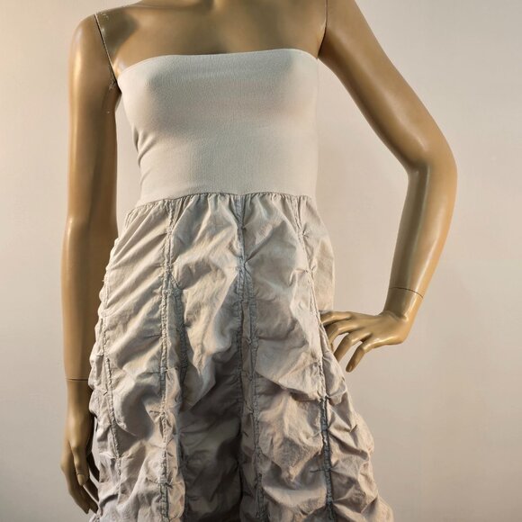 Elan Gathered Ruched Cotton Maxi Skirt Size S Boho Festival Variegated Taupe - Picture 7 of 11